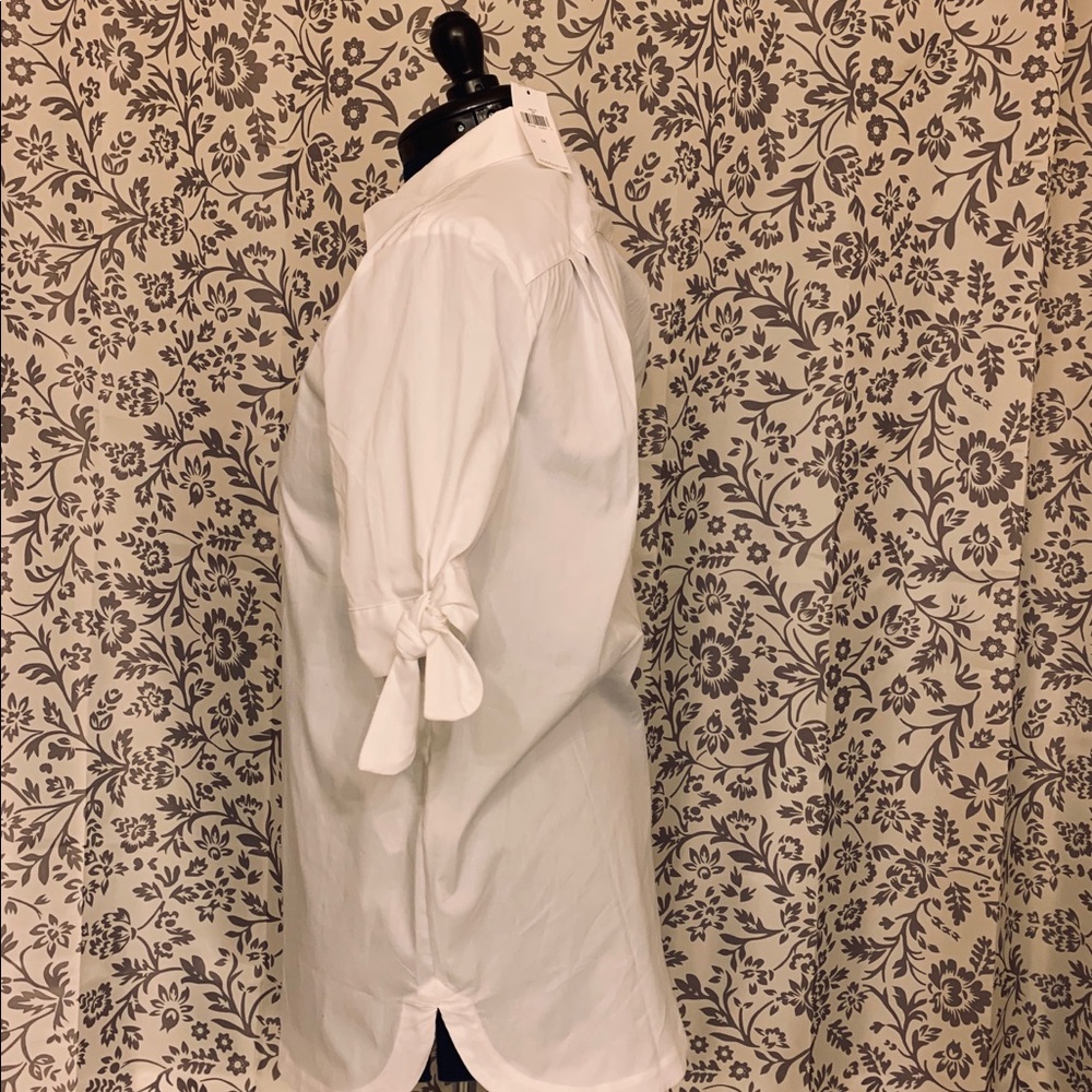 NWT Banana Republic white cotton blouse Size M - Picture 3 of 5